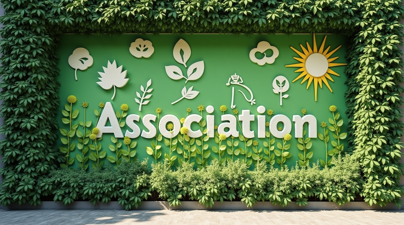 Façade avec symboles écologiques et mot 'Association' pour blog écolo