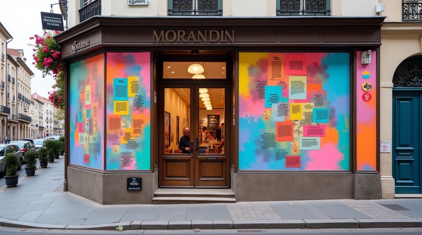 Façade représentant le blog Morandini, articles vibrants et colorés